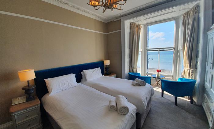 Hotel twin room with sea view